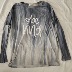 Necosthua Women's size XL grey be kind top #LL1